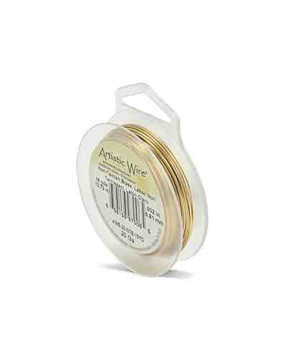 Aleación de cobre. Dorado 14K. Redondo. Calibre 20 (0,81 mm), Temple suave. 15 yardas