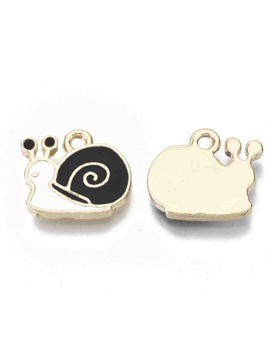 Caracol. Aleación de cobre y esmalte. 12x14x2 mm. 1.5 mm perforación. 4 uds