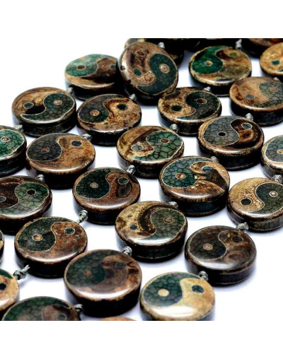 Agata. Yin Yang. 30 mm diámetro. 2 mm perforación. 1 ud