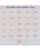 Link letra corazón "F" Acero inoxidable Color dorado 13 mm 1,5 mm perforación 1 unidad