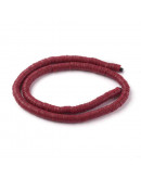 Discos. Color rojo vino. 4 milímetros diámetro. 1 mm grosor. 1 mm perforación. 380~400 uds hilo.