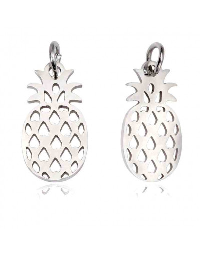 Piña. Acero inoxidable. Color plateado. 17,5x9x1 mm. Con arandela 5 mm. 1 unidad Piña. Acero inoxidable. Color plateado. 17,5x9x1 mm. Con arandela 5 mm. 1 unidad