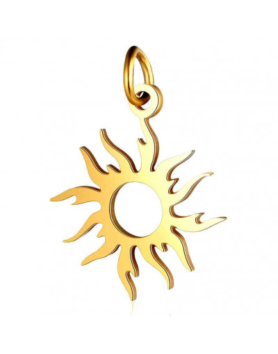 Sol. Acero inoxidable. Color dorado. 17x16x1 mm. Con arandela 5 mm. 1 unidad