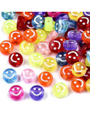 Smile blanco. Moneda transparente. 10 milímetros diámetro. 2 mm perforación. 50 unidades aproximado.