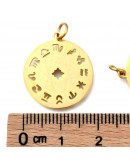 Constelación Zodiaco. Acero inoxidable. Color dorado. 22,5x19x1 mm. Con arandela 5 mm. 1 unidad Constelación Zodiaco. Acero inoxidable. Color dorado. 22,5x19x1 mm. Con arandela 5 mm. 1 unidad