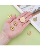 Constelación Zodiaco. Acero inoxidable. Color dorado. 22,5x19x1 mm. Con arandela 5 mm. 1 unidad Constelación Zodiaco. Acero inoxidable. Color dorado. 22,5x19x1 mm. Con arandela 5 mm. 1 unidad