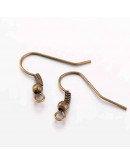 Ganchos para aretes Sin niquel Color bronce 18 mm largo 0,8 mm grosor 2 mm agujero 40 unidades