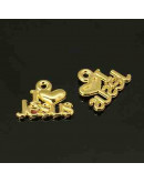 I love Jesus. Aleación de cobre.Color dorado. 13x15x2 mm. 2 mm de perforación. 10 unidades I love Jesus. Aleación de cobre.Color dorado. 13x15x2 mm. 2 mm de perforación. 10 unidades