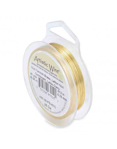 Aleación de cobre. Dorado 14K. Redondo. Calibre 28 (0,32 mm). Temple suave. 40 yardas