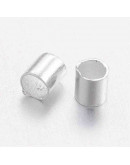 Crimp beads tube. Aleación. Color plateado 2 mm diámetro 2 mm largo 1.50 mm agujero 100 uds (aprox)
