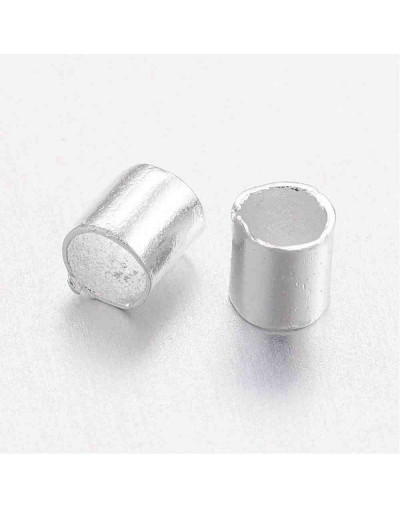 Crimp beads tube. Aleación. Color plateado 2 mm diámetro 2 mm largo 1.50 mm agujero 100 uds (aprox)