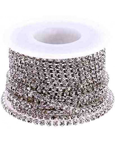 Cadena Rhinestone-Bronce Cristal 2 mm Cadena color plateado 1 metro