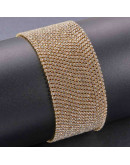 Cadena Rhinestone-Bronce Cristal 2 mm Cadena color dorado 1 metro