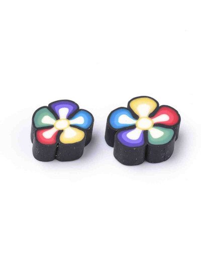 Flores. Varios colores. 8-12x8-12x4 milímetros. Sin perforación. 10 unidades.