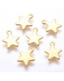Estrella (solida). Acero inoxidable. Color dorado. 10x8x0,8 mm. 1 mm perforación. 4 unidades Estrella (solida). Acero inoxidable. Color dorado. 10x8x0,8 mm. 1 mm perforación. 4 unidades