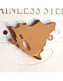 Mapa Nicaragua Lagos. Acero Inoxidable. Color dorado. 20x18x1,2 mm. 1 mm perforación Mapa Nicaragua Lagos. Acero Inoxidable. Color dorado. 20x18x1,2 mm. 1 mm perforación