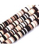 Discos. Color mixto. Café. 6 mm diámetro. 1 mm grosor. 1 mm perforación. 380~400 uds hilo.