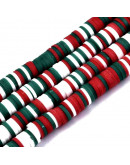 Discos. Color mixto. Verde-rojo-blanco. 6 mm diámetro. 1 mm grosor. 1 mm perforación. 380~400 uds hi