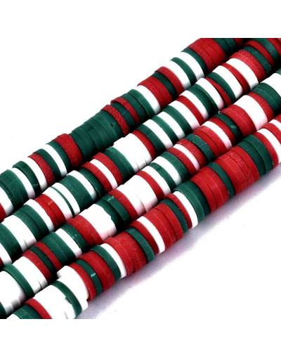 Discos. Color mixto. Verde-rojo-blanco. 6 mm diámetro. 1 mm grosor. 1 mm perforación. 380~400 uds hi