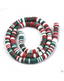 Discos. Color mixto. Verde-rojo-blanco. 6 mm diámetro. 1 mm grosor. 1 mm perforación. 380~400 uds hi