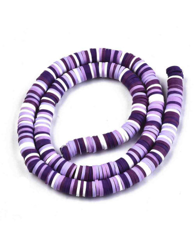 Discos. Color mixto. Morado. 6 mm diámetro. 1 mm grosor. 1 mm perforación. 380~400 uds hilo.
