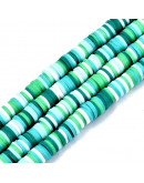 Discos. Color mixto. Verde (1). 6 mm diámetro. 1 mm grosor. 1 mm perforación. 380~400 uds hilo.