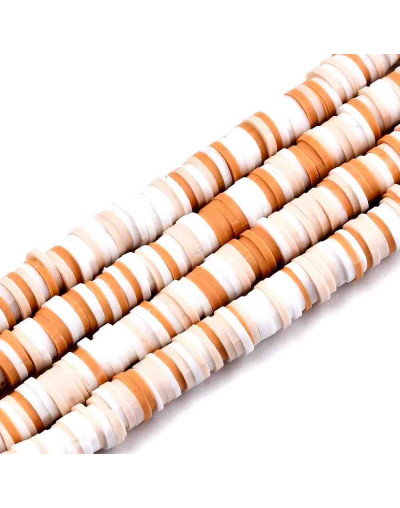 Discos. Color mixto. Café suave. 6 mm diámetro. 1 mm grosor. 1 mm perforación. 380~400 uds hilo.