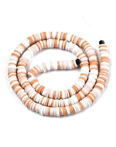 Discos. Color mixto. Café suave. 6 mm diámetro. 1 mm grosor. 1 mm perforación. 380~400 uds hilo.