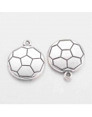 Deportes. Football.  Aleación de cobre. Color plateado. 22x18x3 mm. 2 mm perforación. 5 unidades Deportes. Football.  Aleación de cobre. Color plateado. 22x18x3 mm. 2 mm perforación. 5 unidades