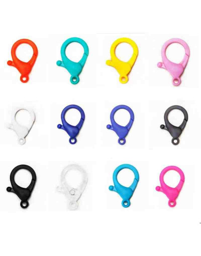 Cierre lobster. Acrílico. Color mixto. 35x24,5x6 mm. 3 mm agujero. 10 unidades