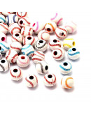 Deportes: Beisbol. Color blanco-mixto. 12 milímetros diámetro. 4 mm perforación. 20 unidades.