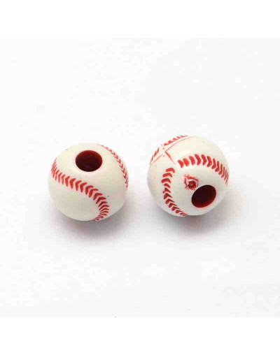 Deportes: Beisbol. Color blanco-mixto. 12 milímetros diámetro. 4 mm perforación. 20 unidades.