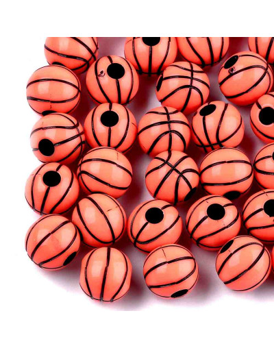 Deportes: Baloncesto. Color naranja. 12 milímetros diámetro. 4 mm perforación. 20 unidades.