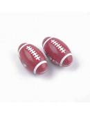 Deportes: Rugby. Color vino. 18x10 milímetros. 3 milímetros perforación. 15 unidades.