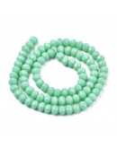 Rondelle faceteado. 4x3 milímetros. Turquesa. 1 mm perforación. 130 uds hilo (aproximado).