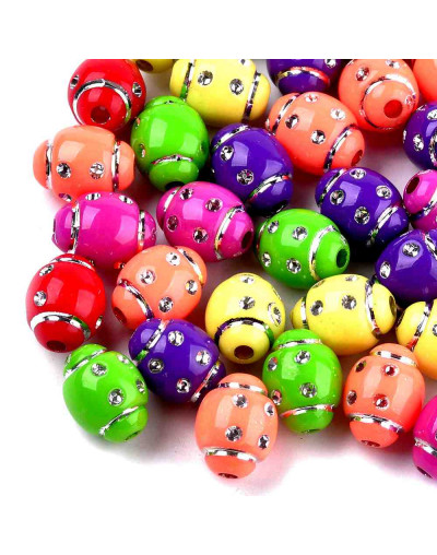 Deportes: Rugby. Colores variados-plateado. 12x9,5 milímetros. 2 mm perforación. 20 unidades.