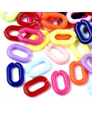 Eslabones de cadena. Ovalado (2). Color mixto. 15x9x3 mm. 50 unidades (aprox.)