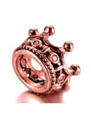 Corona (2). European beads. Aleación cobre. Color cobre antiguo. 10,5x7 mm. 6 mm perforación. 2 uds.