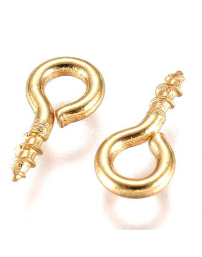 Armellas. Acero inoxidable. Color dorado. 8x4 milímetros. 2 mm agujero. 10 unidades