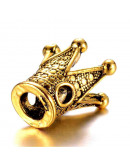 Corona (3). Aleación de cobre. Color oro antiguo 12,5x12x12 mm. 2,5 mm perforación. 2 uds