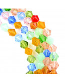 Bi-Cono. Multicolor. 4x4 milímetros. 1 mm perforación. 80 unidades hilo (aproximado).