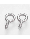 Armellas. Acero inoxidable. Color plateado. 8x4 milímetros. 2 mm agujero. 20 unidades Armellas. Acero inoxidable. Color plateado. 8x4 milímetros. 2 mm agujero. 20 unidades