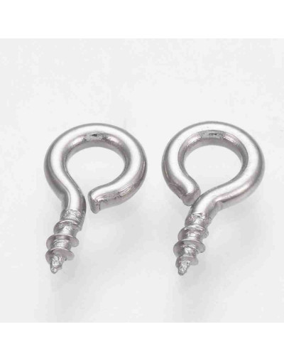 Armellas. Acero inoxidable. Color plateado. 8x4 milímetros. 2 mm agujero. 20 unidades