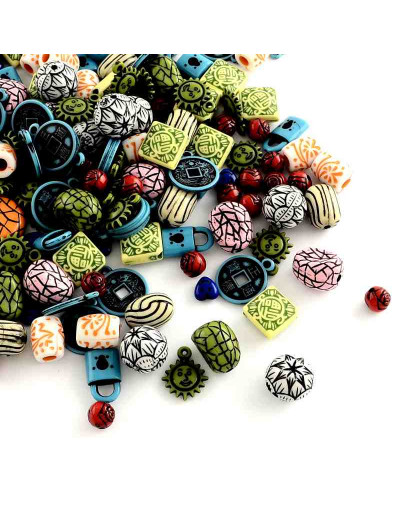 Estilo Antiguo (3). Varios diseños. Tonos variados. De 6 a 25 mm. 15 uds. aproximadamente. 15 gramos