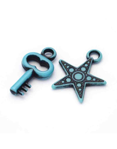 Estilo Antiguo (4). Varios diseños. Tonos azules. De 8 a 25 mm. 20 uds. aproximadamente. 15 gramos.