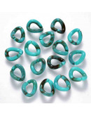 Eslabones de cadena. Twist. Color turquesa. 15,5x13,5x6 mm. 50 unidades (aprox.)