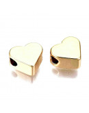Corazón. Aleación de Cobre. Baño 18K Gold. 6x7x3 mm. 1,2 mm perforacion. 2 unidades Corazón. Aleación de Cobre. Baño 18K Gold. 6x7x3 mm. 1,2 mm perforacion. 2 unidades