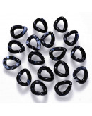Eslabones de cadena. Twist. Color agata negra. 15,5x13,5x6 mm. 50 unidades (aprox.)