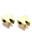 Muela. Acero inoxidable. Color dorado. 8x8x3 milímetros. 1,8 mm perforacion. 1 unidad. Muela. Acero inoxidable. Color dorado. 8x8x3 milímetros. 1,8 mm perforacion. 1 unidad.