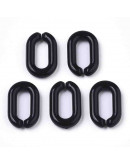 Eslabones de cadena. Ovalado (2). Color negro. 15x9x3 mm. 50 unidades (aprox.)